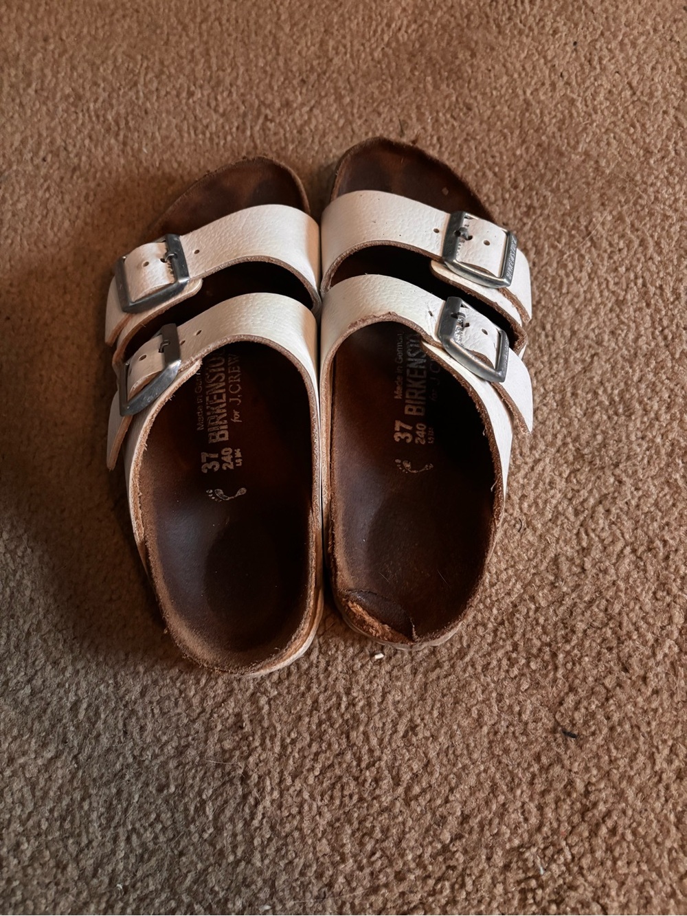 Birkenstock White  Arizona Double-Strap Sandals
